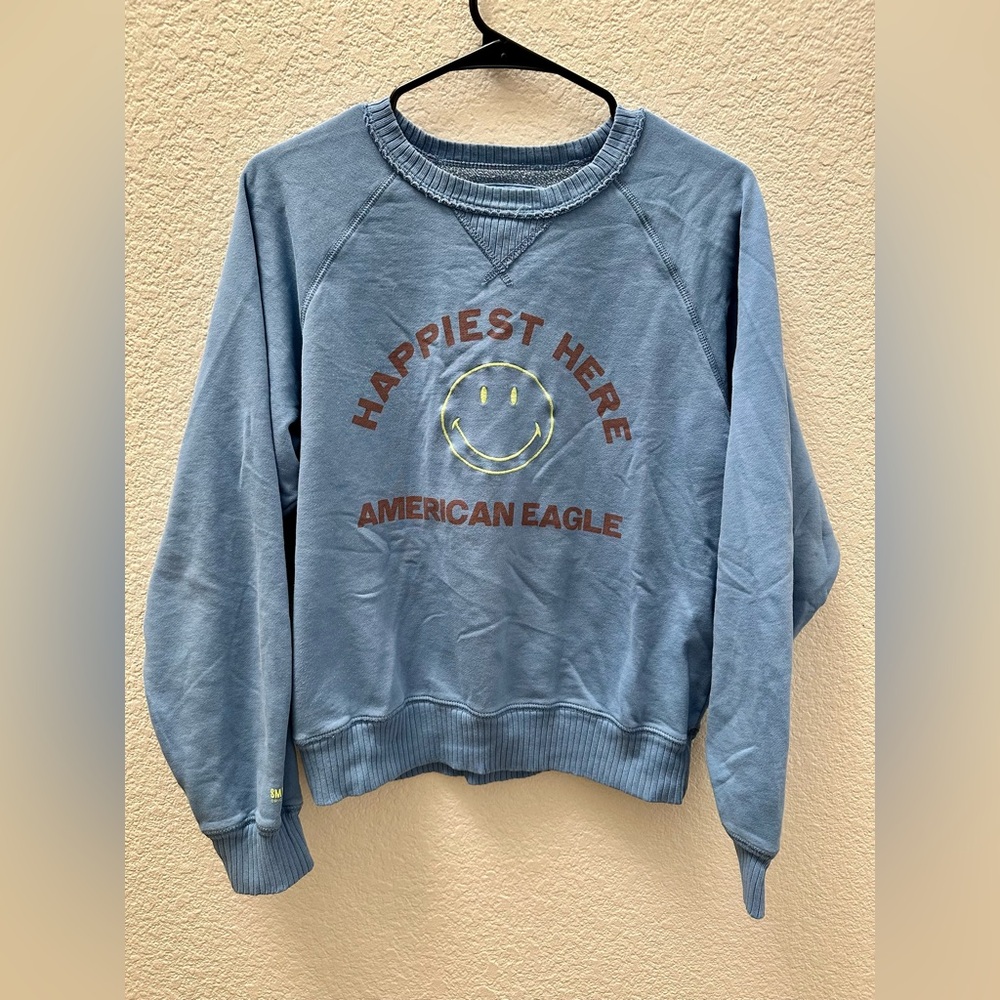 Women’s American Eagle Baby Blue Crew Neck Sweatshirt